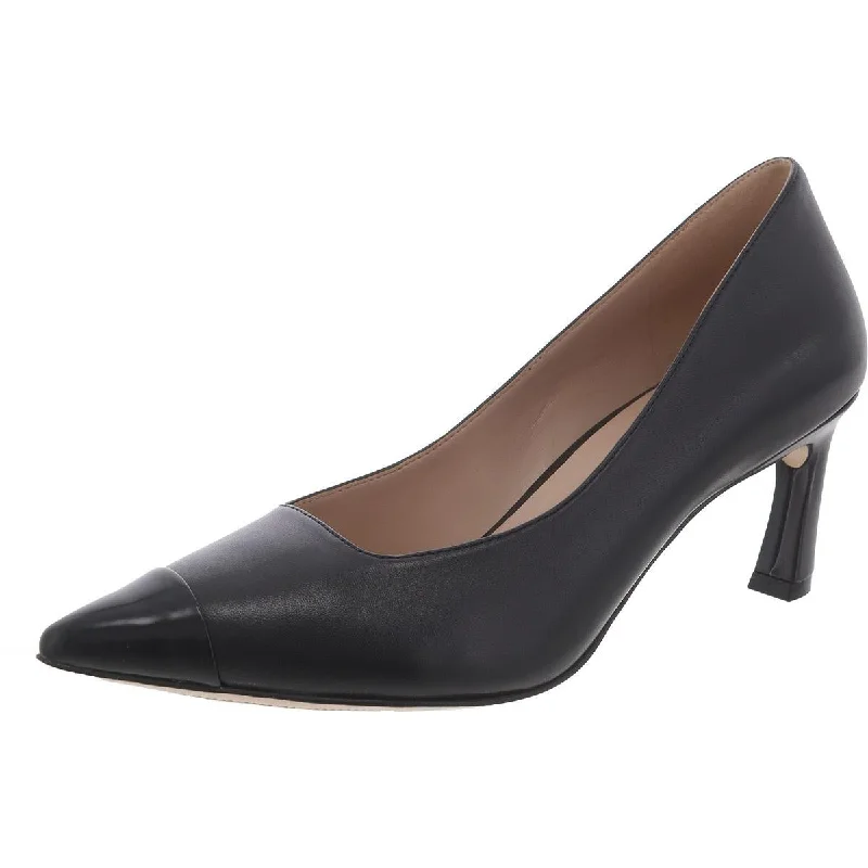 27 Edit Womens Mara Leather Patent Trim Pumps