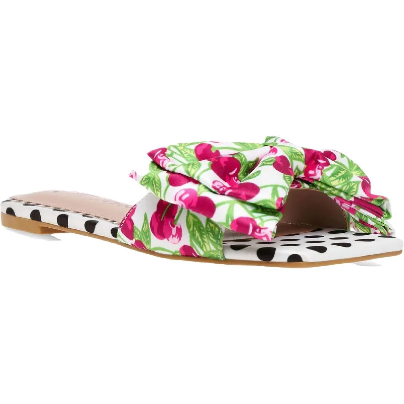 Betsey Johnson Womens Daisy Comfort Insole Slip On Slides