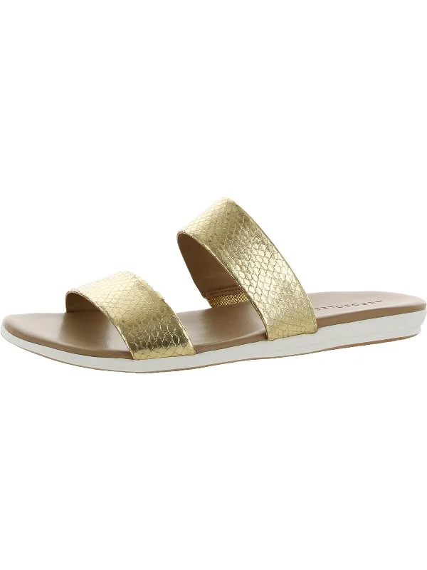 Clovis Womens Metallic Slip On Pool Slides