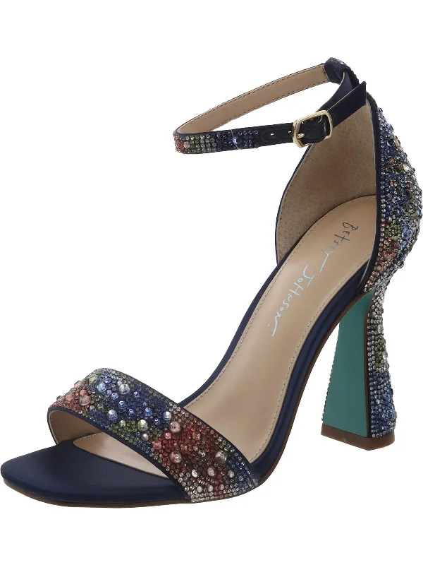 Dani Womens Satin Embellished Heels