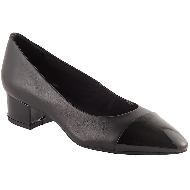 David Tate Womens Colette Leather Toe Cap Pumps