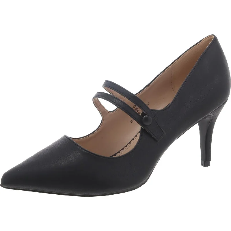 Journee Collection Womens Faux Leather Button Pumps