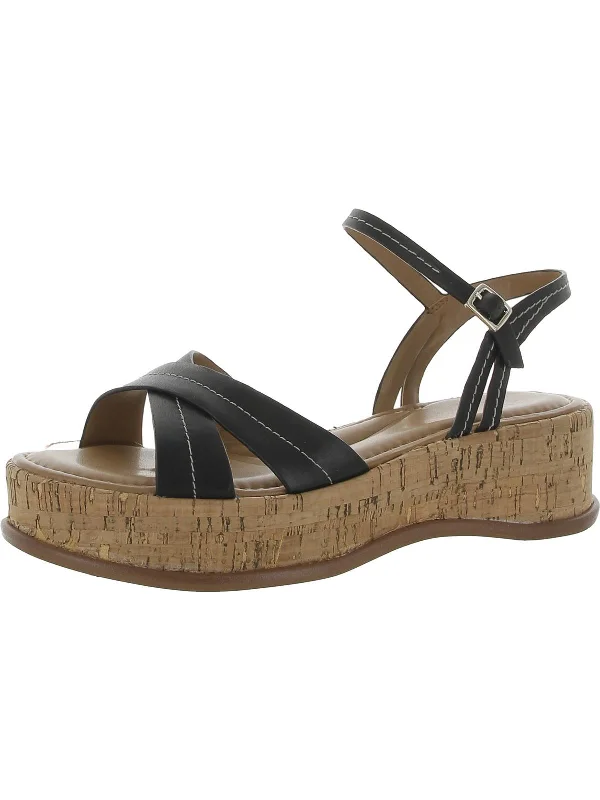 Rikki Womens Cork Open Toe Platform Sandals