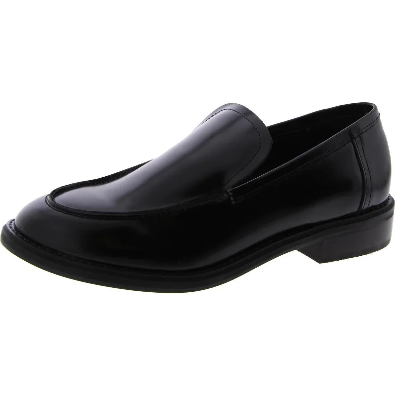 Steve Madden Womens Larusso Leather Slip On Loafer Heels