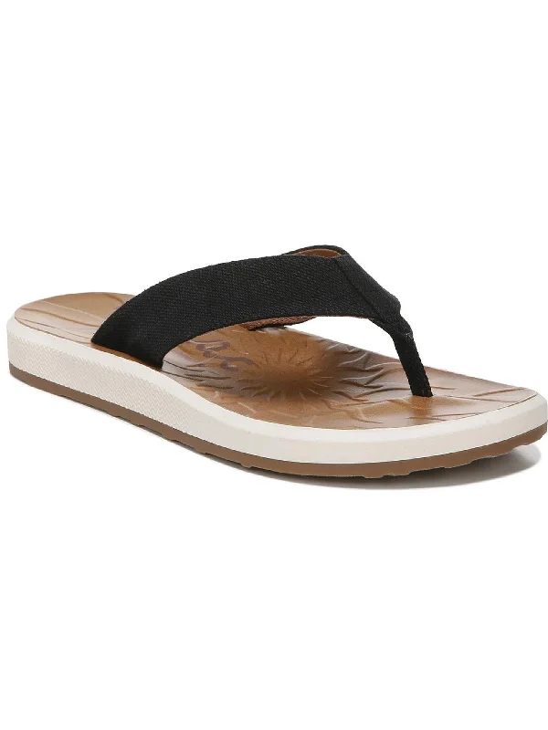 Sunny Womens Canvas Slip On Flip-Flops