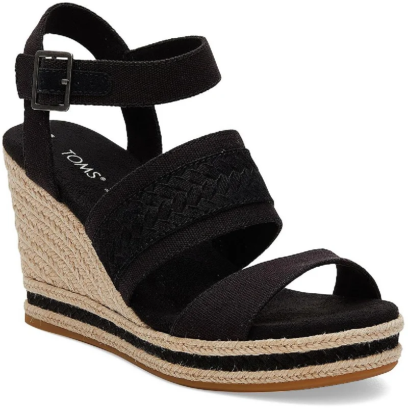 Toms Womens Madelyn Strappy Buckle Wedge Sandals