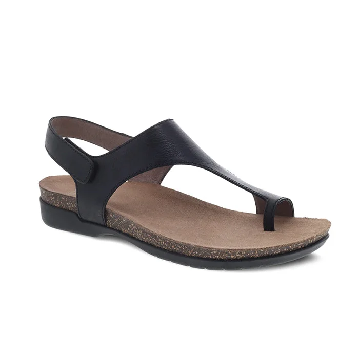 Womens Dansko Reece Toe Loop Sandal Black