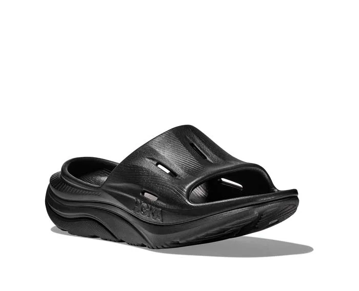 Womens Hoka Ora Slide 3 in Black/Black