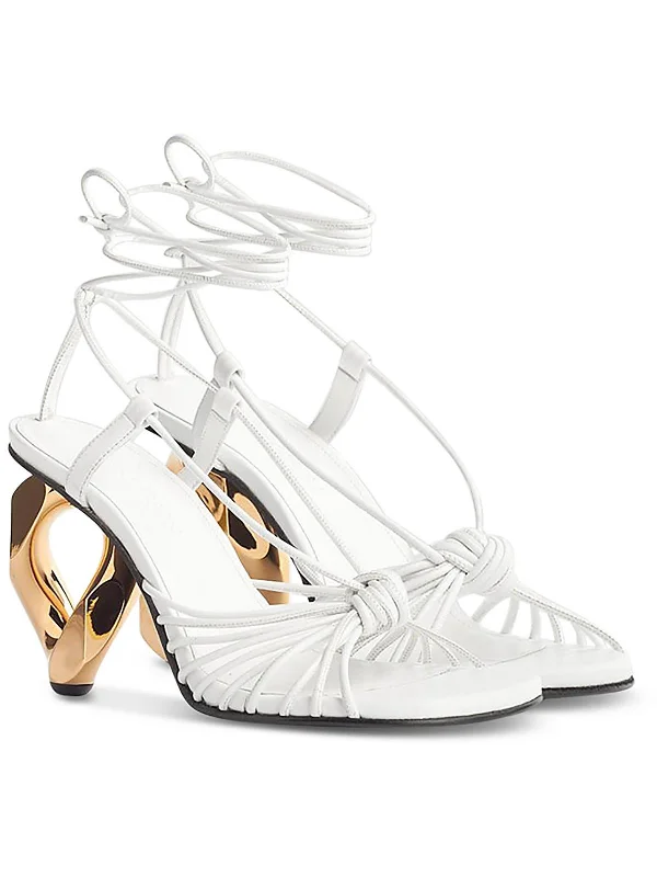 Womens Leather Knot Strappy Sandals