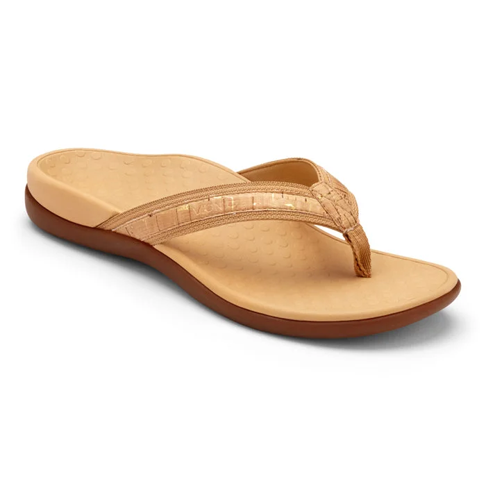 Womens Vionic Tide II Toe Post Sandal Gold Cork