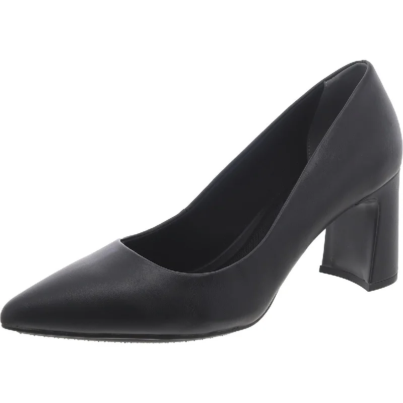 Anne Klein Womens Benedette Faux Leather Pointed Toe Pumps