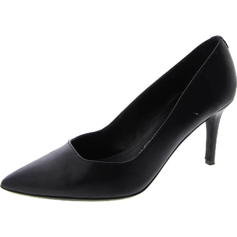 Calvin Klein Womens Genlee Faux Leather Pointed Toe Pumps