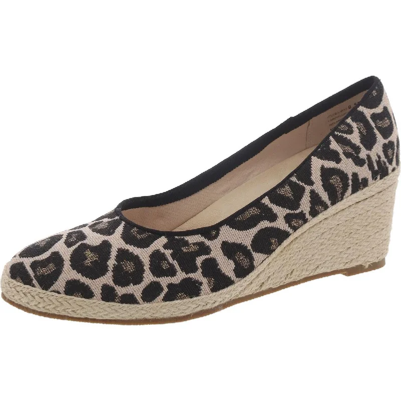 David Tate Womens Bermuda Slip-On Espadrille Wedge Heels