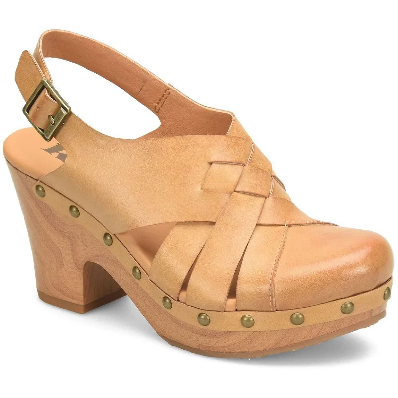 KORKS Womens Wynne Buckle Wood Block Heels