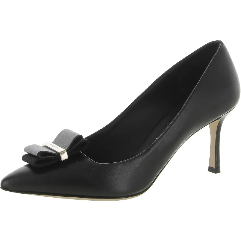 Salvatore Ferragamo Womens Winnie 70 Leather Dressy Pumps