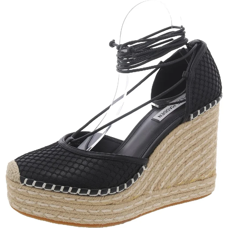 Steve Madden Womens Loretta Faux Leather D'Orsay Espadrille Heels