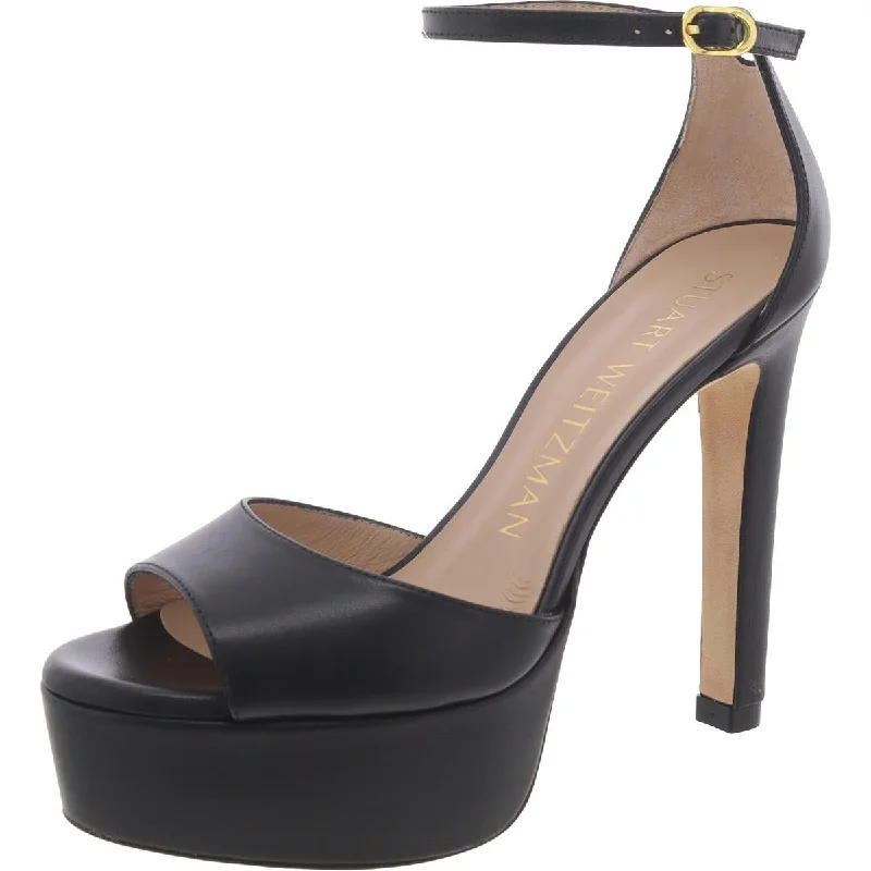 Stuart Weitzman Womens Leather Buckle Platform Heels