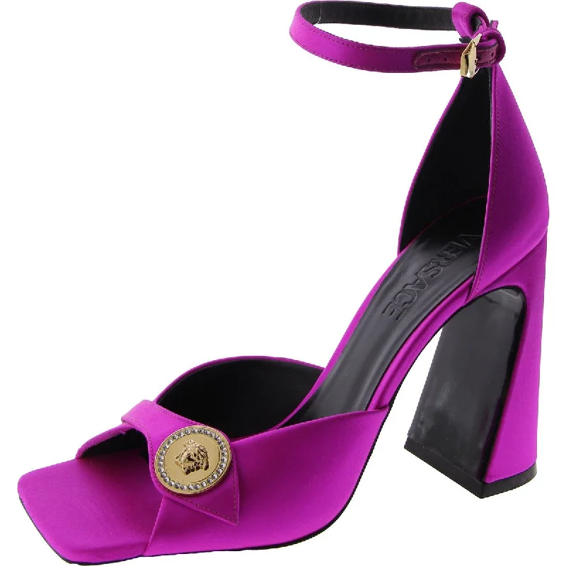 Versace Womens Sandal Flare Heel Ankle Strap