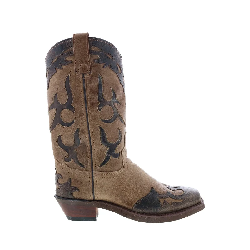 Abilene Boots 9016 Womens Brown Leather Slip On Cowboy Western Boots