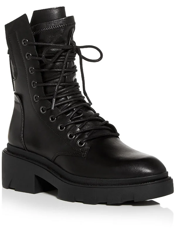 AS-Madness Womens Leather Lug Sole Combat & Lace-up Boots