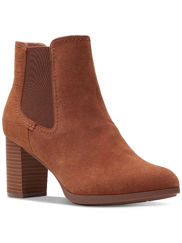 Bayla Rose Womens Suede Round Toe Booties