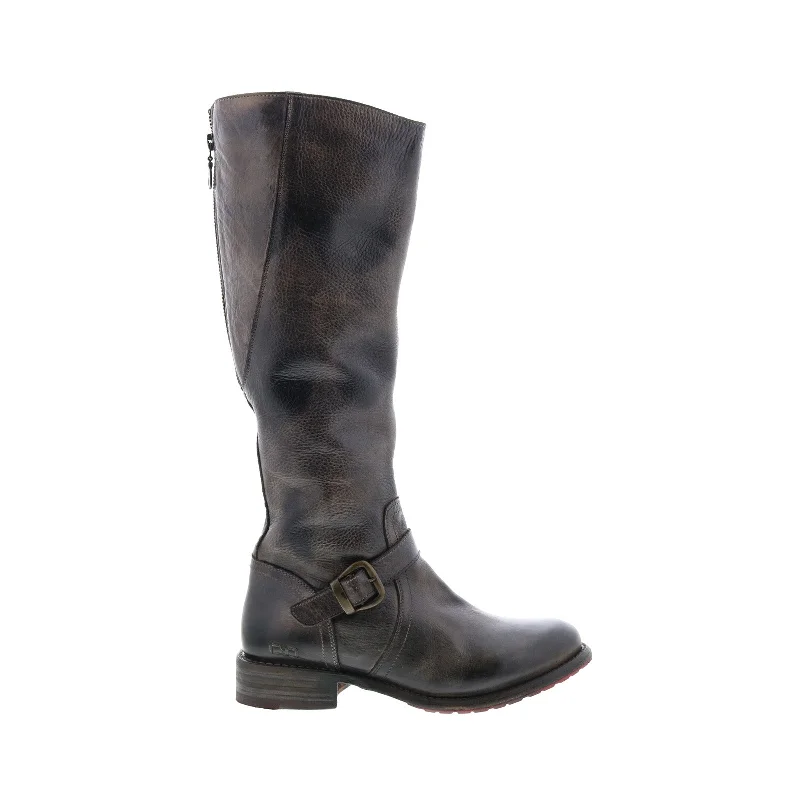 Bed Stu Glaye F315401 Womens Gray Leather Zipper Knee High Boots