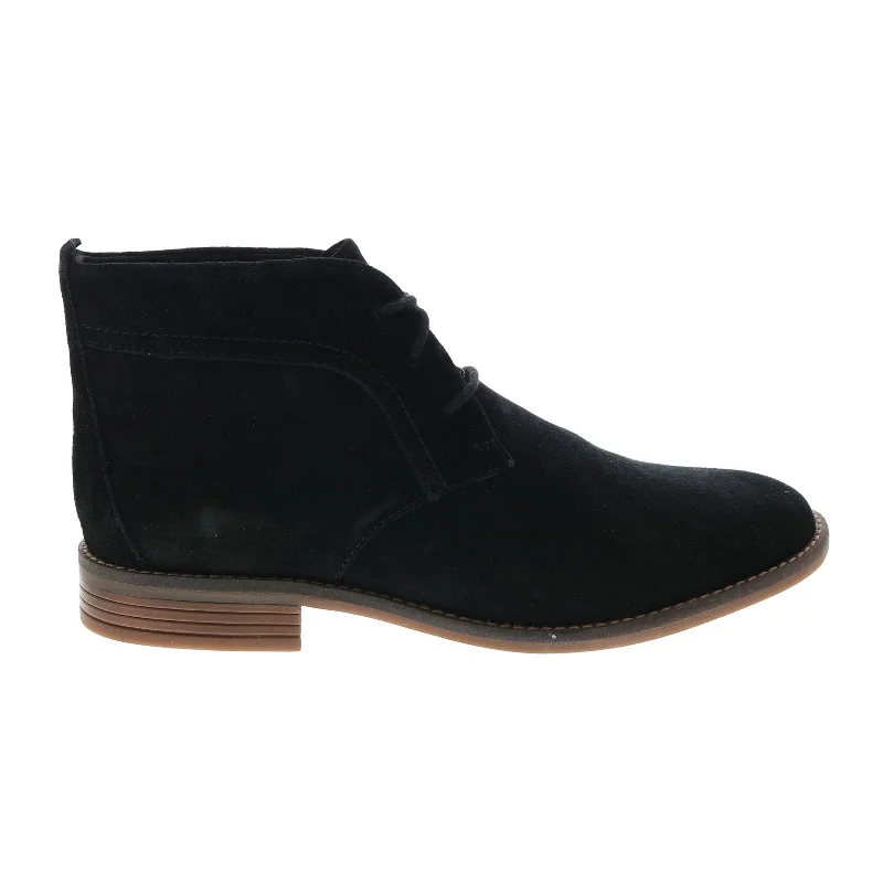 Clarks Camzin Grace 26153053 Womens Black Wide Suede Ankle & Booties Boots