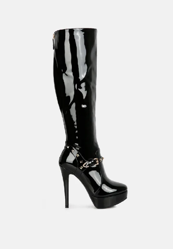 daphne stiletto heeled mid calf boots