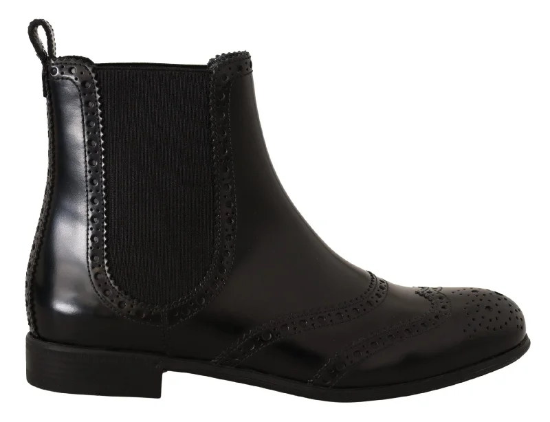 Dolce & Gabbana Elegant  Ankle Wingtip Oxford Women's Boots