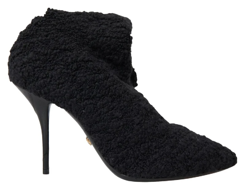 Dolce & Gabbana Elegant Virgin Wool Mid Calf Women's Boots