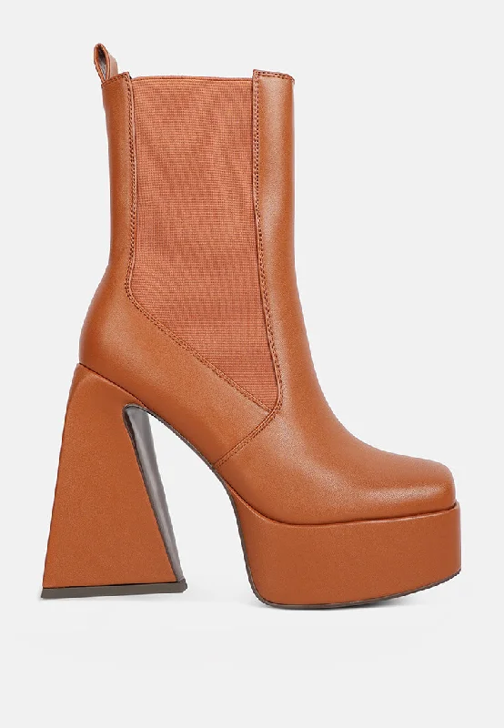 frosty high platform block heel chelsea boot