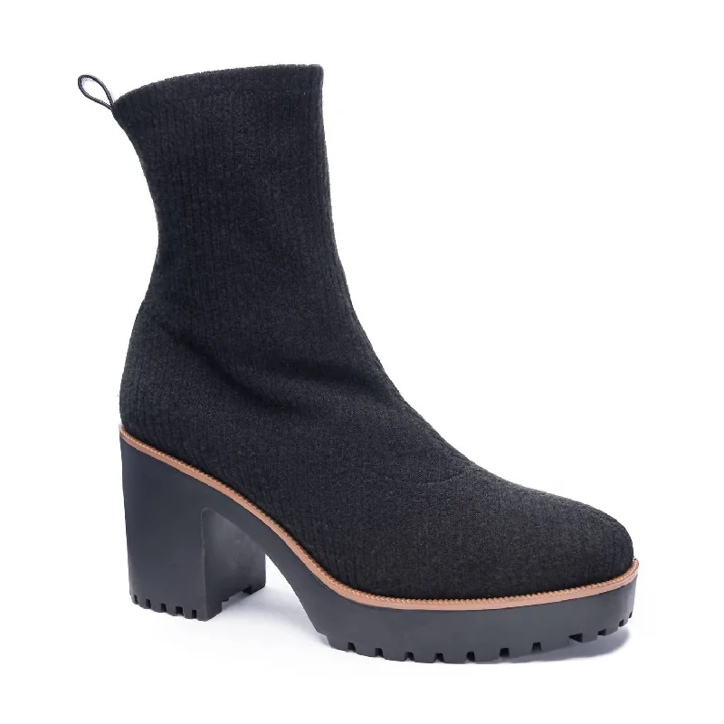 Garvey Chill Knit Boot In Black