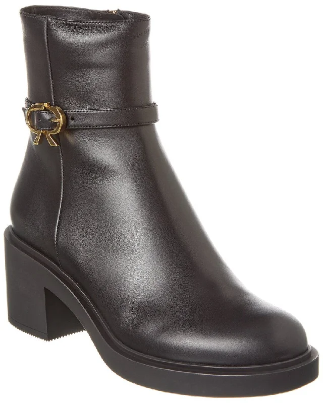 Gianvito Rossi Ribbon Dumont Leather Ankle Boot