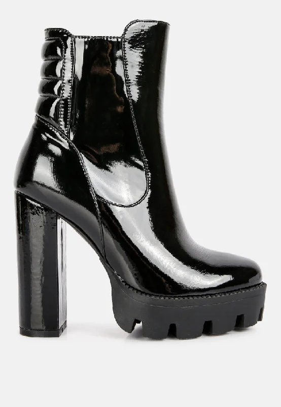 high key collared high heel ankle boot