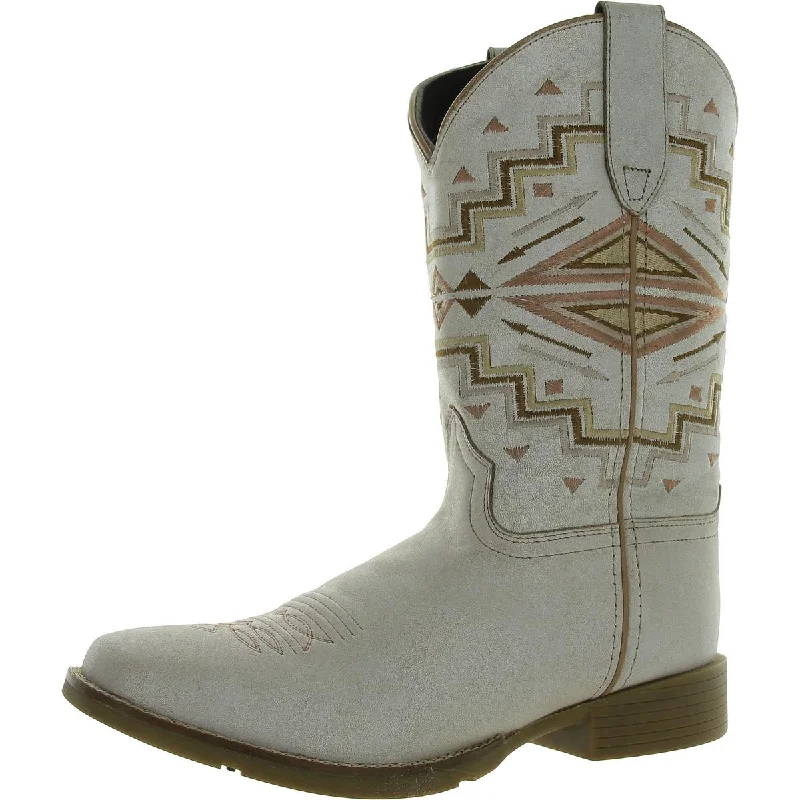 MONTEREY AZTEC Womens Leather Square toe Cowboy, Western Boots