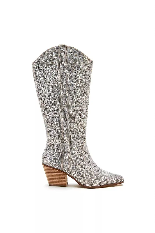 Nashville Rhinestone Boots In Clear