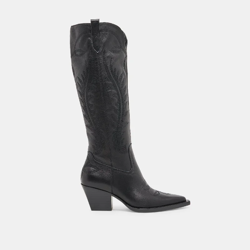 RYATT WIDE CALF BOOTS BLACK LEATHER