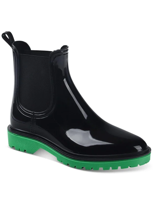 Rylien Womens Patent Pull On Rain Boots