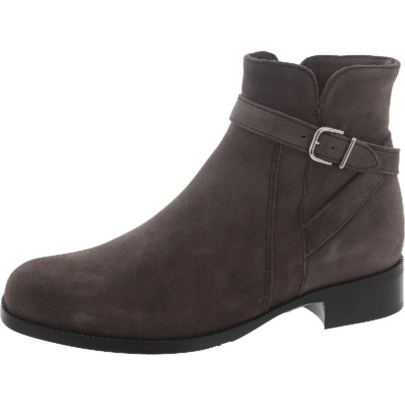 Sarah Womens Belted Square Toe Ankle Boots