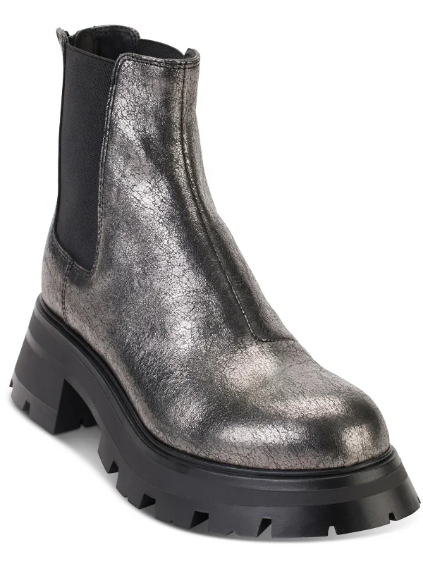 Sasha Slip On Boot Womens Leather Block Heel Chelsea Boots