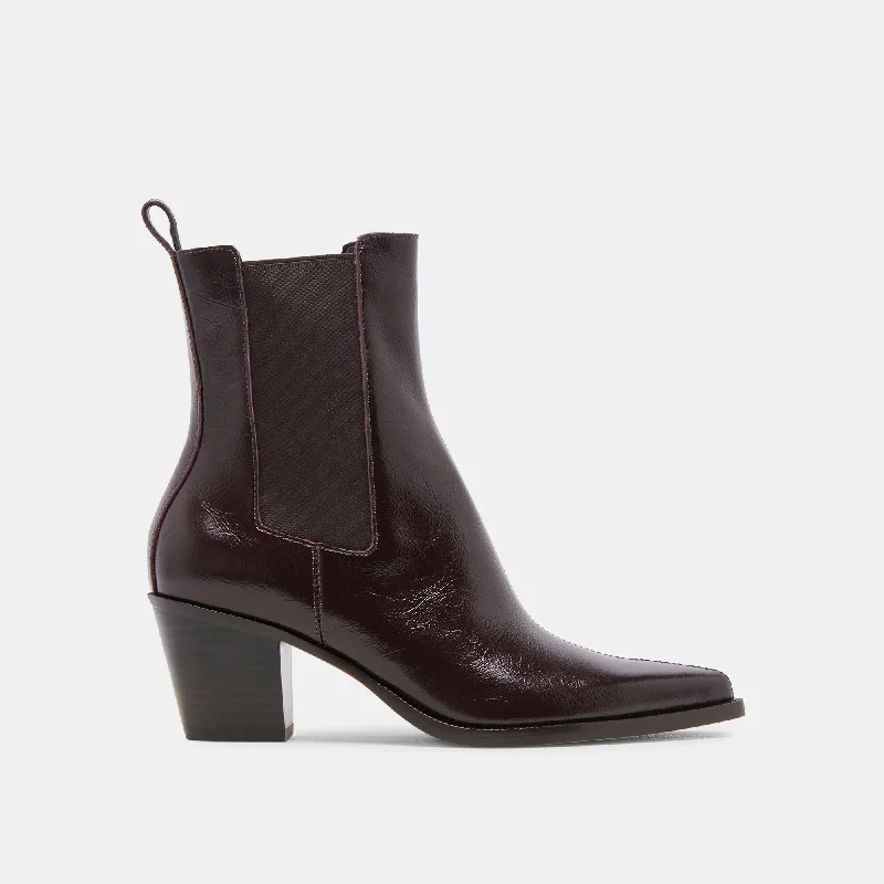 SHADIE H2O BOOTIES MULBERRY CRINKLE PATENT