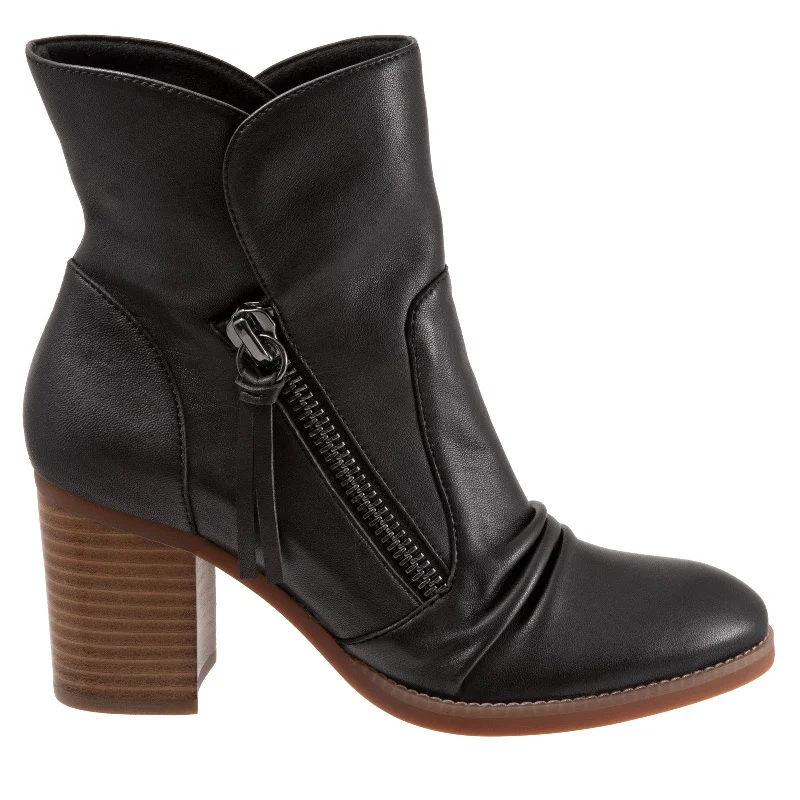 Softwalk Kendall S2054-001 Womens Black Narrow Leather Ankle & Booties Boots