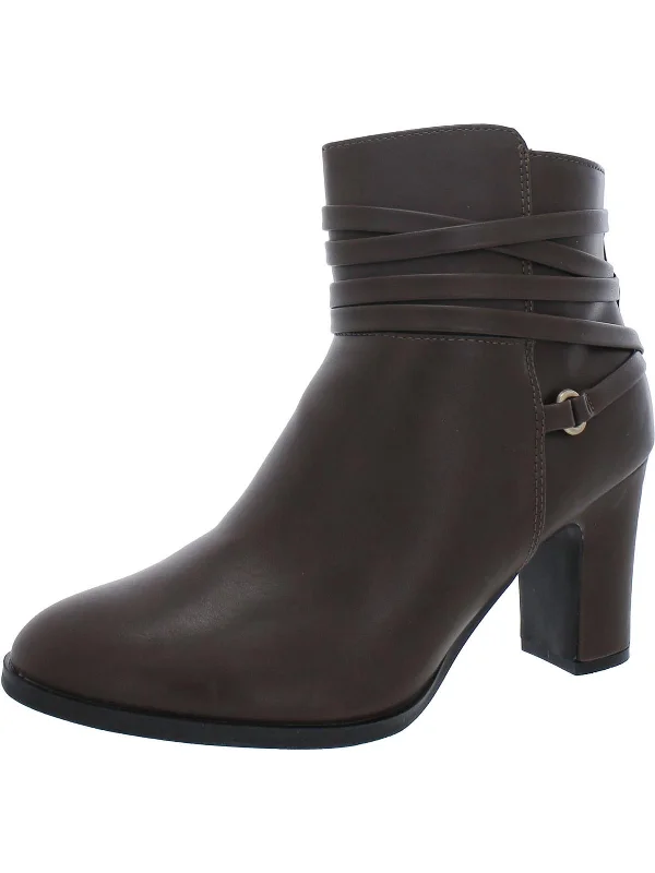 Teaser Womens Faux Leather Ankle Boots