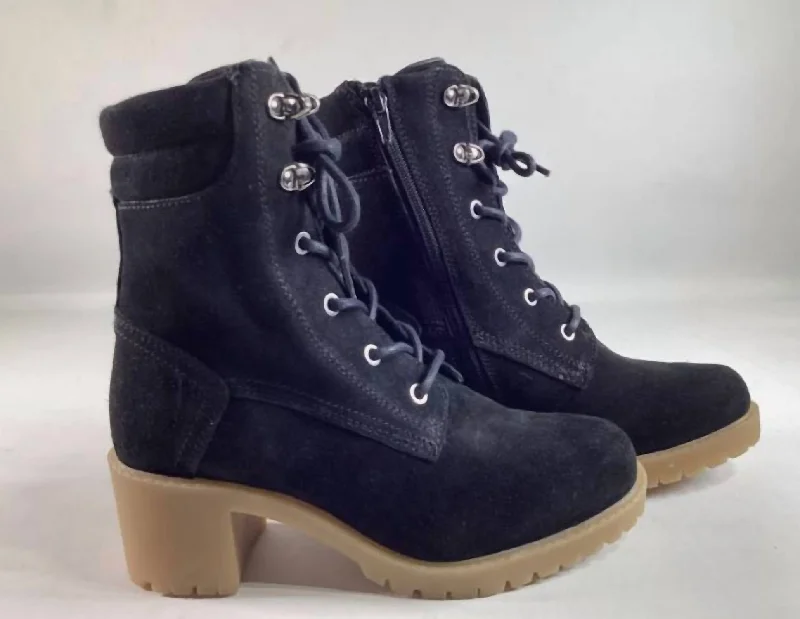 Women Amelia Lace Up Boots In Black