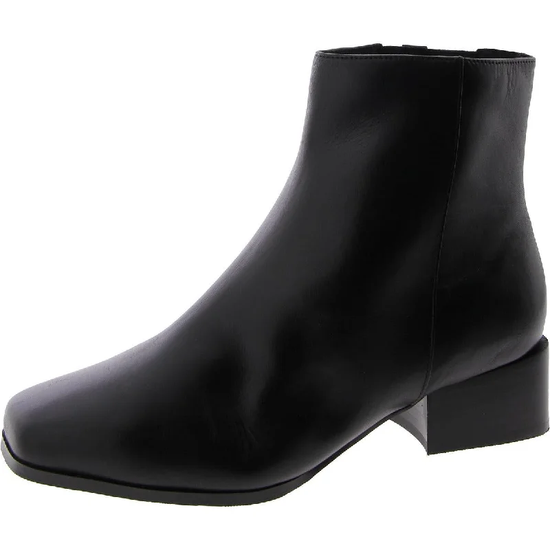 Womens Faux Leather Square toe Ankle Boots