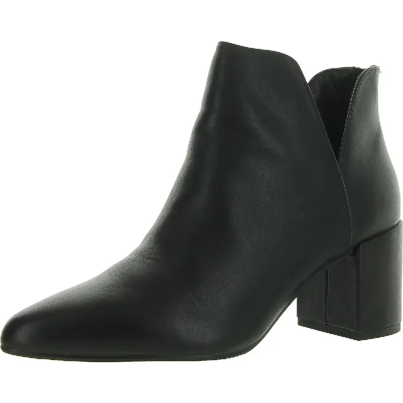 Womens Leather Pointed Toe Ankle Boots