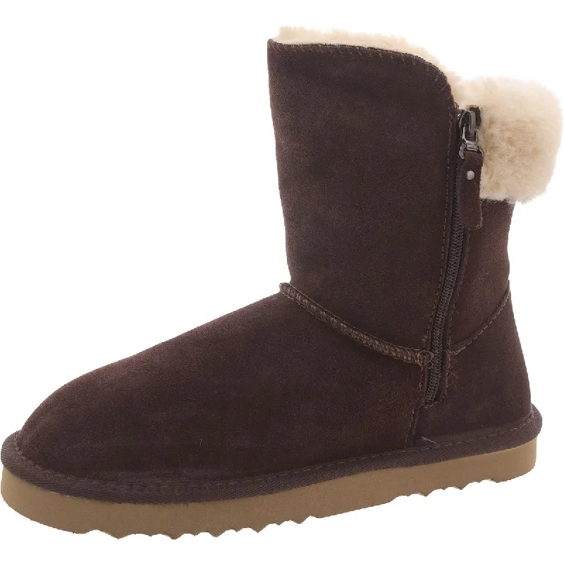 Womens Suede Cold Weather Shearling Boots