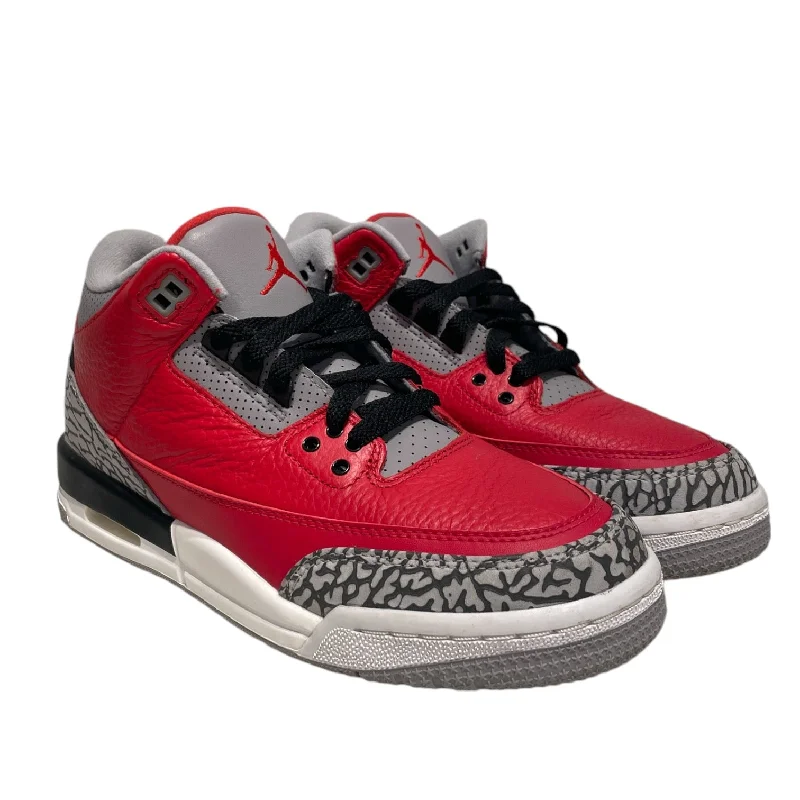 Jordan/Low-Sneakers/US 7/Leather/RED/JORDAN 3