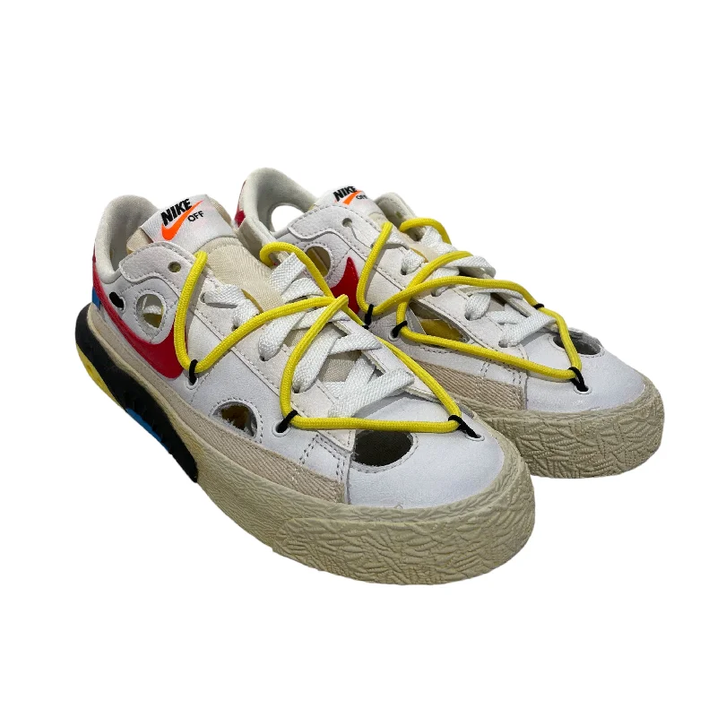 OFF-WHITE/NIKE/Low-Sneakers/US 4.5/Leather/WHT/