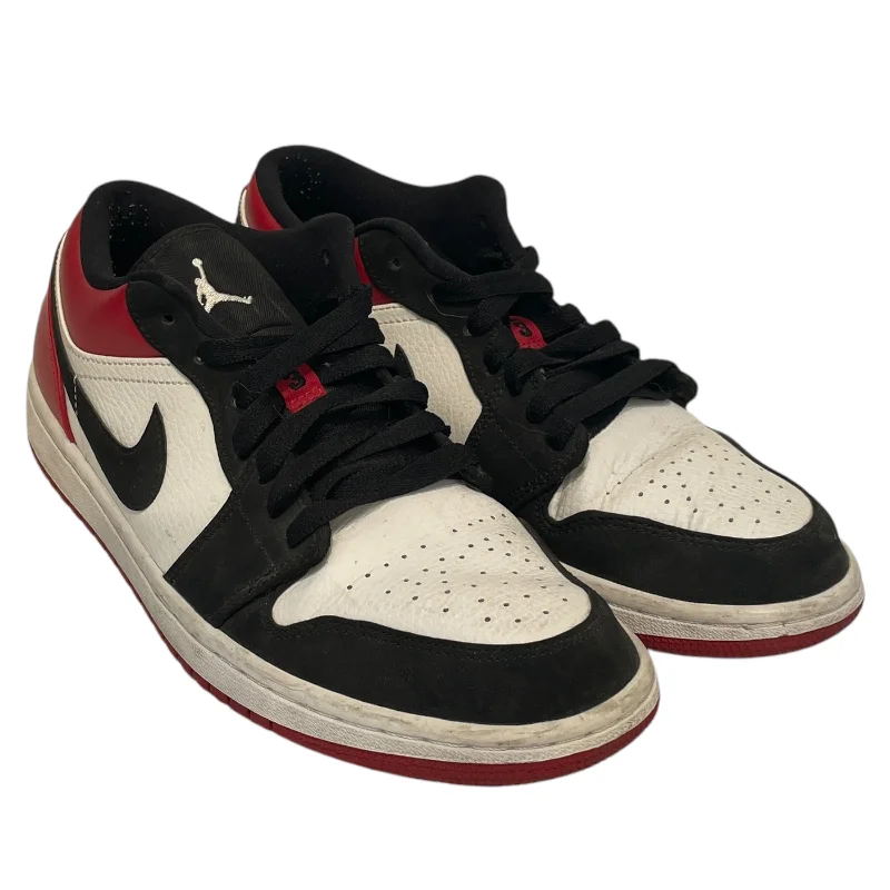 Jordan/Low-Sneakers/US 8/Leather/RED/Low Black Toe 1s